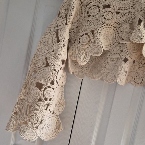 Anthropologie Patterned Crochet Shrug Top - Picture 13 of 15